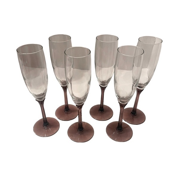 Purple Stemware Wine Glasses Set of 6 - Picture 1 of 3